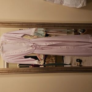 VNTG Dior Soft Pink Lace-Accented Long Robe